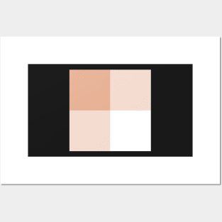 gingham pattern in peach nougat / light brown and white Posters and Art